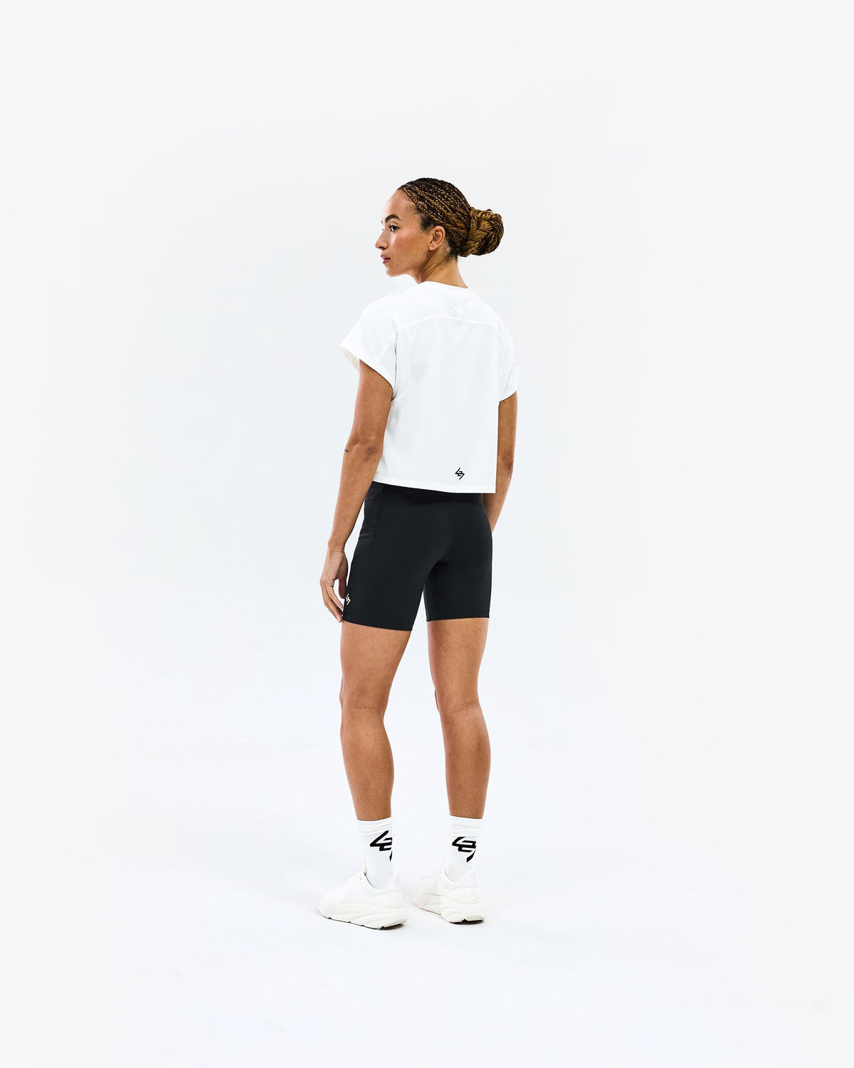 247 Perforated Cropped Training T-Shirt - White