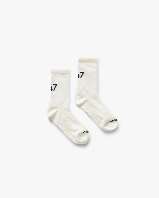 247 Numbers Socks - Flat White